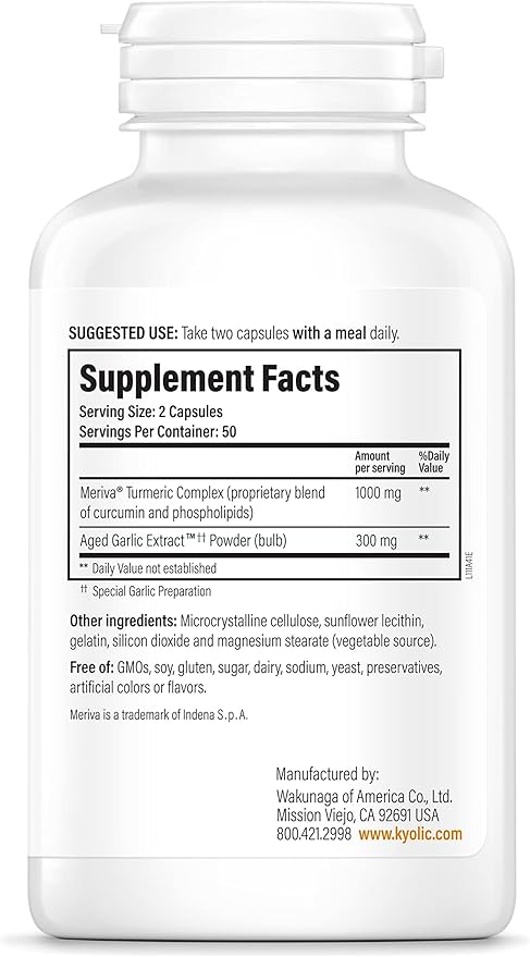 Kyolic Aged Garlic Extract Formula 111 Healthy Inflammation Response* Curcumin 100 Capsules
