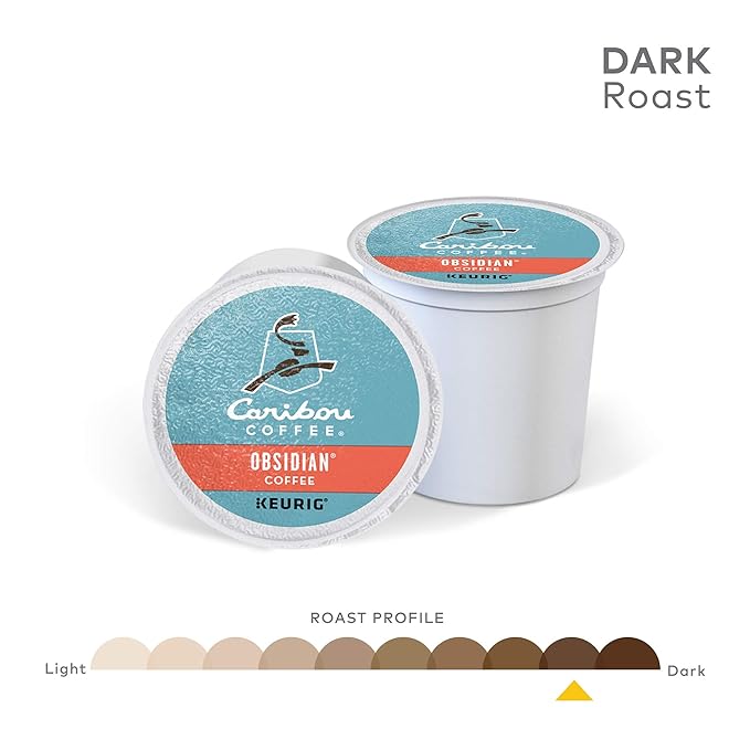 Caribou Coffee Obsidian Single-Serve Keurig K-Cup Pods Medium Roast Coffee 72 Count