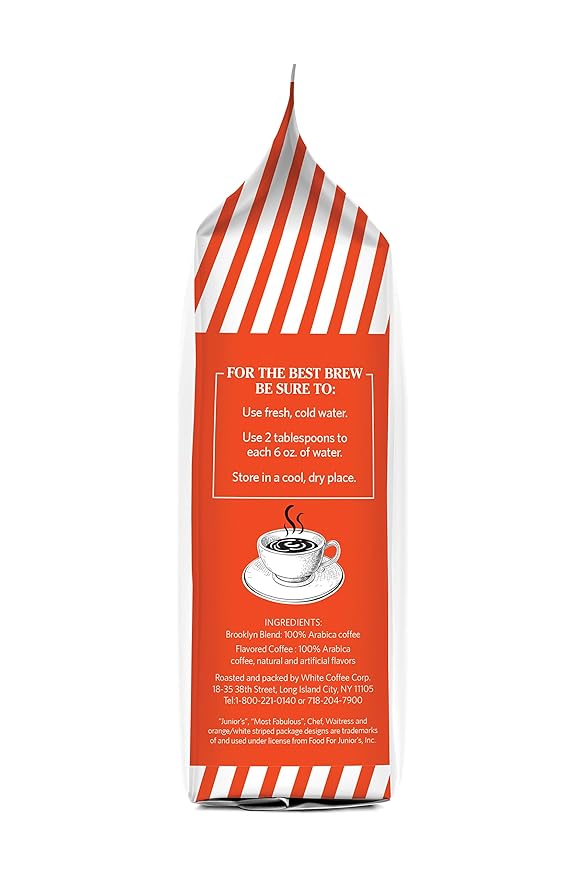 Junior's Most Fabulous Ground Coffee 12 oz (Brooklyn Blend 6 bags)