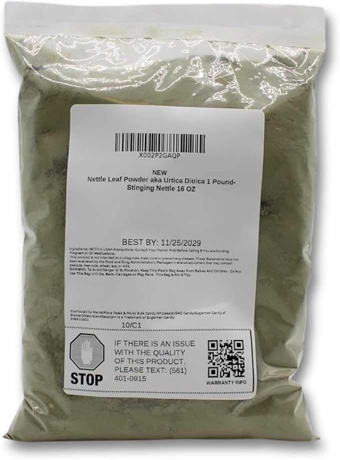 Naturejam Nettle Leaf Powder aka Urtica Dioica 1 Pound-Stinging Nettle 16 OZ