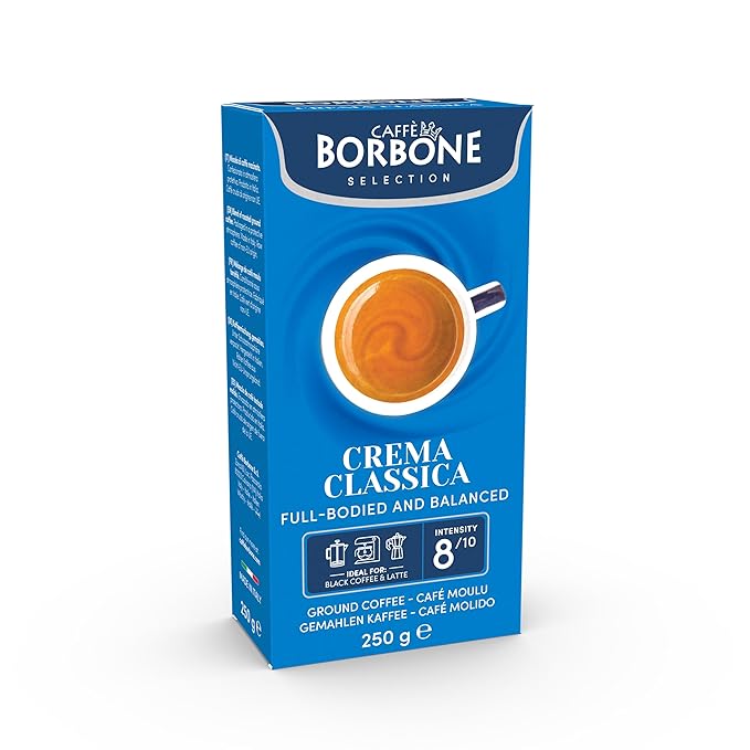 Caffè Borbone Ground Coffee Crema Classica Premium Coffee Blend Full-Bodied Balanced Creamy and Smooth Taste Made in Italy - 8.8 ounce (Pack of 4)