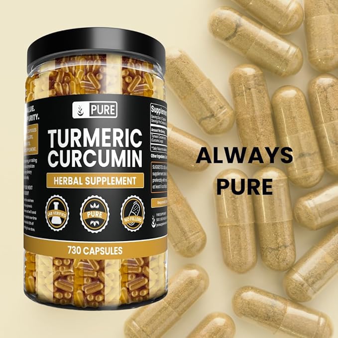 Pure Original Ingredients Turmeric Curcumin 730 Capsules No Magnesium Or Rice Fillers Always Pure Lab Verified