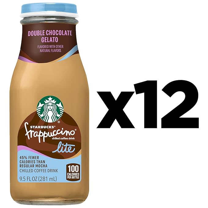 Starbucks Frappuccino Lite Chocolate Gelato 9.5 Fl Oz Bottles (Pack of 12)