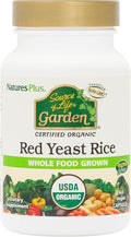 NaturesPlus Source of Life Garden Red Yeast Rice - 60 Capsules - Nutritional and Digestive Support - USDA Certified Organic Non-GMO Vegan Gluten Free - 60 Servings