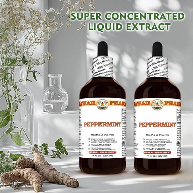 Peppermint (Mentha X Piperita) Dry Leaf Tincture All Natural Vegan Pure Liquid Extract - 2 fl.oz