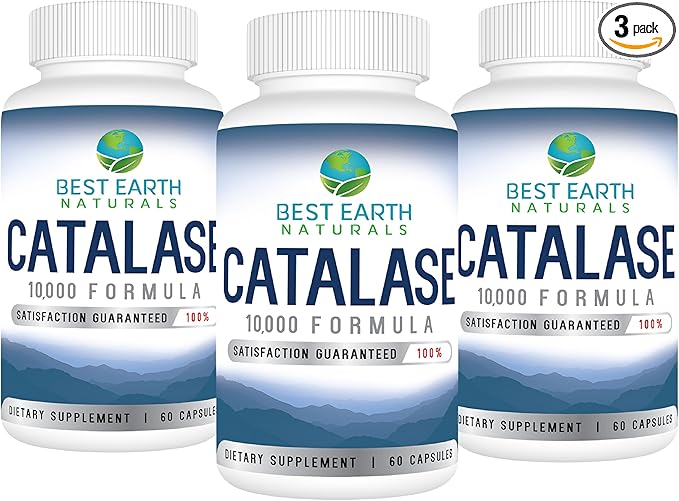 Best Earth Naturals Catalase Supplement 10000 with Saw Palmetto Biotin Fo-Ti PABA - Hair Supplements for Strong Hair - 180 Capsules - Pack of 3 (90-Day Supply)