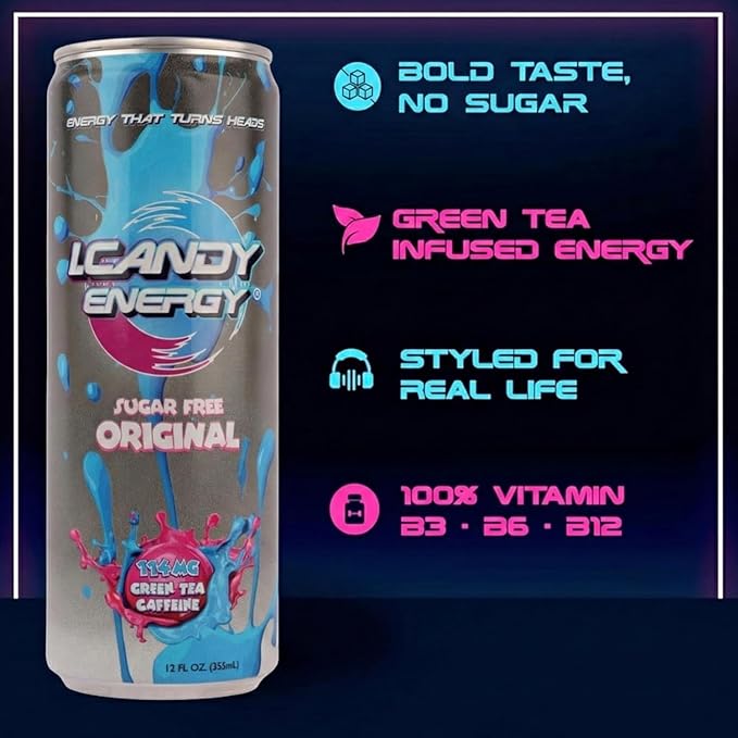 I.CANDY Sugar Free Energy Drink 12 Pack 12 oz Cans