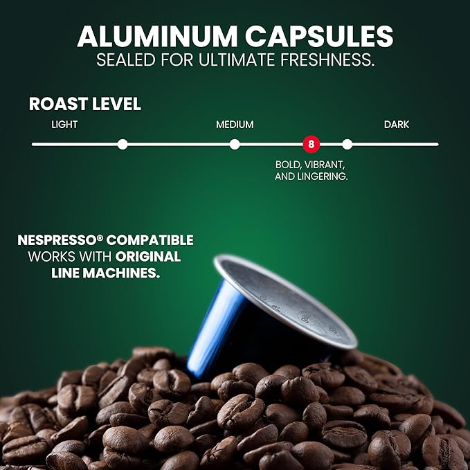 GILA Café Decaf Aluminum Coffee Capsules – Dark Roast Espresso Pods Compatible with Nespresso Original Machines – 100% Arabica Naturally Water-Processed 10 Count