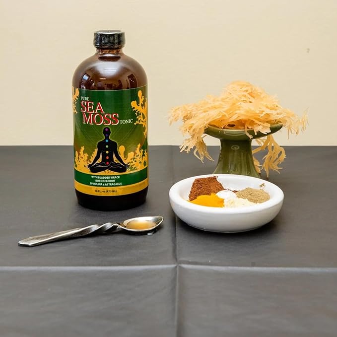 Sea Moss Tonic | Overall Body Enhancement &amp Wellbeing Support | Natural Herbal Supplement | 32 fl oz