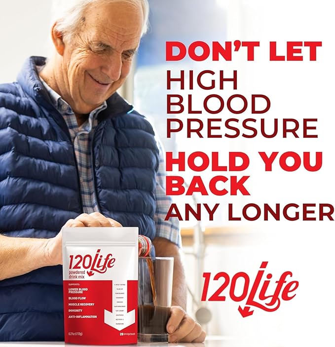 120LIFE Blood Pressure Support Natural Beet Root Powder Drink Mix with Pomegranate Powder Cranberry Supplement Tart Cherry Hibiscus and Magnesium (28 Servings) - Gluten-Free Vegan