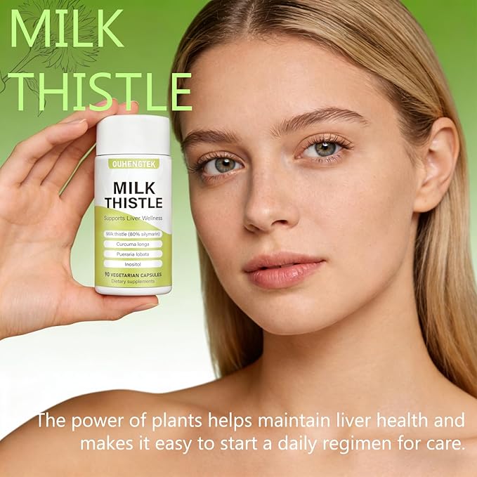 Milk Thistle Extract 80% Silymarin Capsules 300mg Milk Thistle Liver Detox &amp Digestive Support Supplement Antioxidant for Liver Cleanse 90 Capsules
