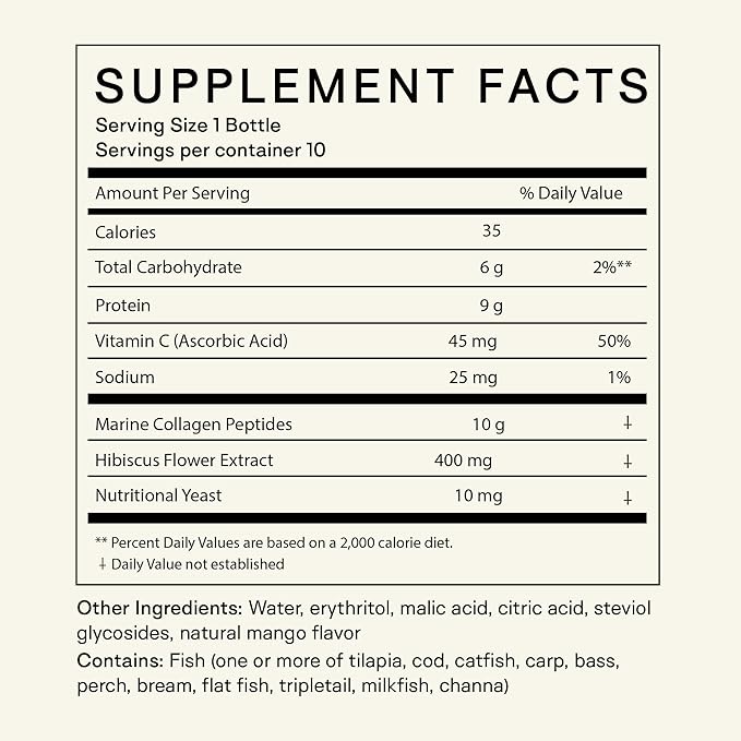 Happy Aging Marine Collagen Peptides Glow Shot 10000mg - Liquid Collagen for Women with Liposomal Delivery - Promotes Skin Hydration Elasticity &amp Radiance - Supports Hair &amp Nails 10 Shots