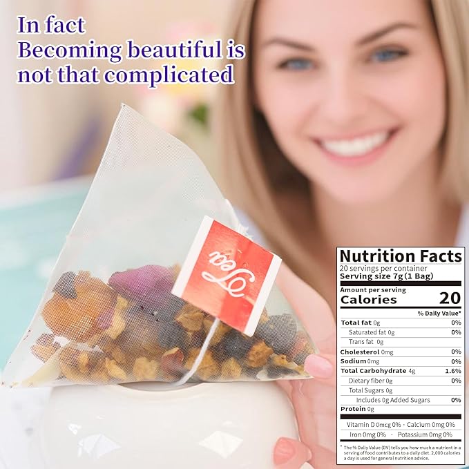 Baihuatang Beauty Bright Beauty Tea Bags(60bags) Black Mulberries Rose Black Wolfberry Tea Flower Tea Mulberry Goji Berries Anthocyanin Vegan Health 美肤养颜茶 桑葚玫瑰黑枸杞茶
