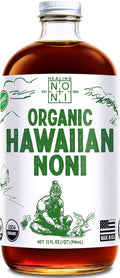Healing Noni - 100% Pure Noni Juice - USDA Organic Full Strength Wellness Drink Hawaiian-Grown Superfood - (32oz 1 Pack)