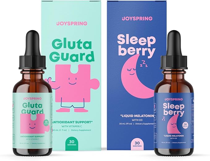 JoySpring SleepBerry Liquid Melatonin for Kids and Glutathione Liquid for Kids