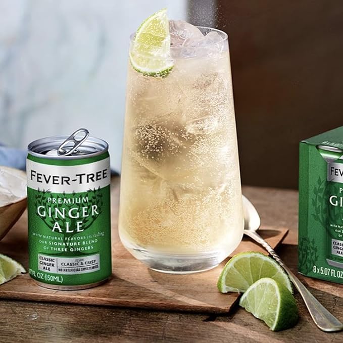 Fever Tree Premium Ginger Ale - Premium Quality Mixer and Soda - Refreshing Beverage for Cocktails &amp Mocktails 150ml Bottle