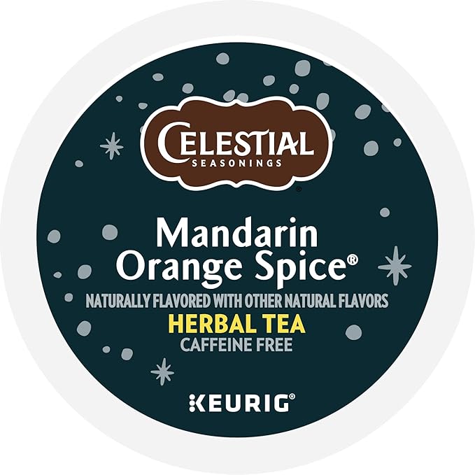 Celestial Seasonings Mandarin Orange Spice Herbal Tea Single-Serve Keurig K-Cup Pods 96 Count