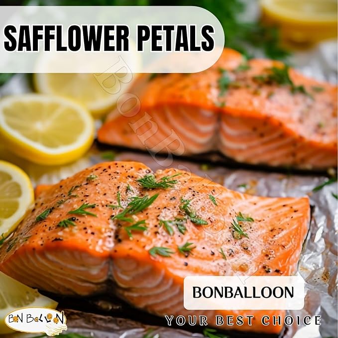 Pure &amp Natural Safflower Petals Loose Carthamus Tinctorius Dry Dried Fresh Herbal Herb Herbs Soaked Tea Cooking Seasoning Spice Spices No Preservatives Halal (17.64 oz / 500 gm) عصفر