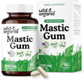 Wild &amp Organic Mastic Gum Capsules - 1000 mg Mastic Gum Supplement for Gut Support - 45 Days of Supply - 90 Vegan Resin Capsules - No Fillers Non-GMO Gluten-Free
