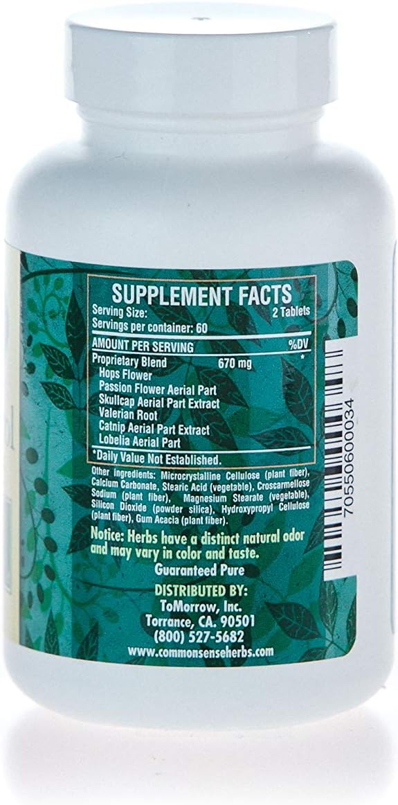 Common Sense Herbal Products Nerve Control (270): Central Nervous System Support