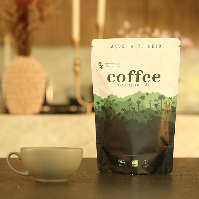 Ancestral Organics Colombian Coffee Beans - Low Acid Medium Roast/Tasting Notes - Premium Single Origin Specialty Fair Trade Arabica