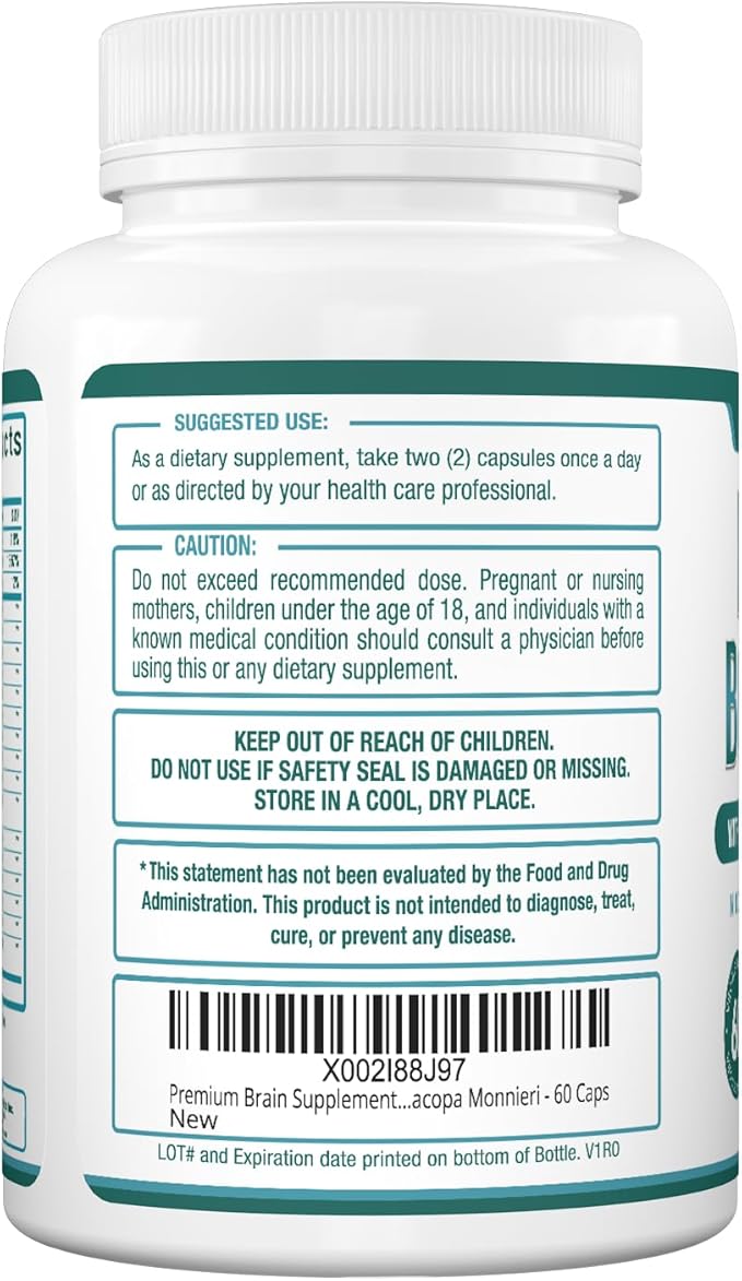 Purely Optimal Brain Booster Nootropic Supplement – Brain Support for Memory Focus Clarity Jitter-Free Energy for Adults Seniors– with Ginkgo Biloba Alpha GPC Lion’s Mane – 60 Capsules