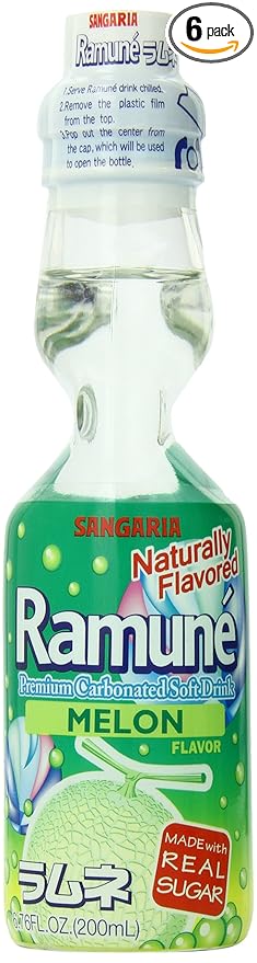 Sangaria Ramune Melon 6.76 Fluid Ounce (Pack of 6)