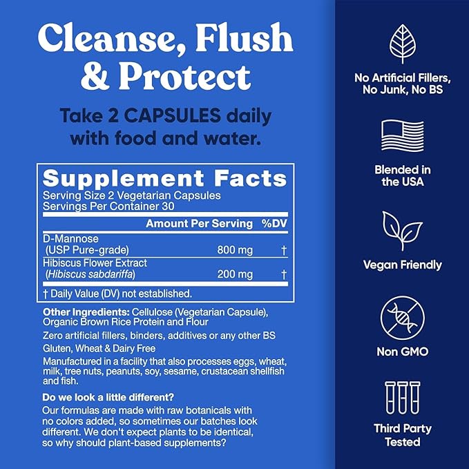 Urinary Tract Supplement Duo Urinary Harmony + Killer Cranberry UT Defense blends D-mannose &amp Hibiscus + Cranberry Pine Bark Propolis &amp Vitamin D Clinical Strength Ingredients 2 X 60 ct
