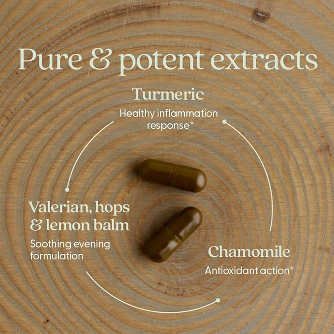New Chapter Turmeric Supplement + Sleep Aid - Turmeric Force Nighttime for Sleep Support with Valerian Root + Ginger + NO Black Pepper Needed + Non-GMO Ingredients - 60 Vegetarian Capsule