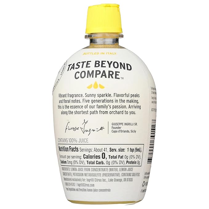 Ingrilli 100% Lemon Juice from Concentrate 7 Fl Oz Bottle (Pack of 6)