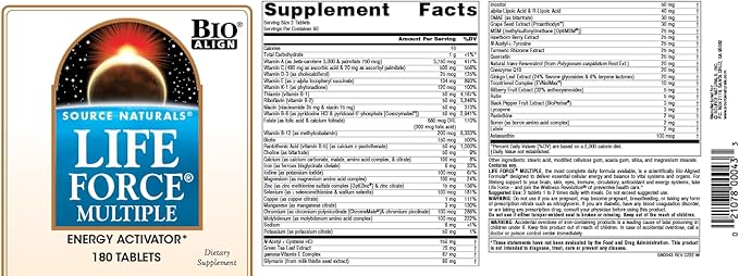 Source Naturals Life Force Multiple Energy Activator* - 180 Tablets
