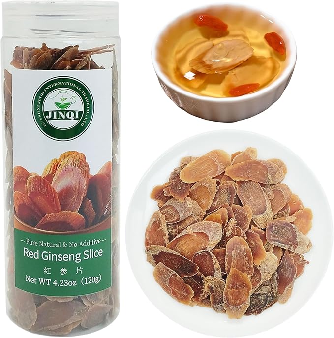 Red Ginseng Slice- 红参片4.23oz/120g Cooked Products of Ginseng Holiday Gifts Tea Gifts