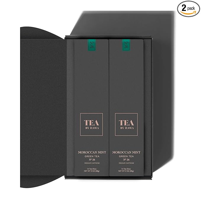 iLOLA 2-pack Loose Leaf Tea Discs Moroccan Mint No. 26 | Oprah’s Favorite Things 2022 | Cooling Blend of Green Tea &amp Peppermint | Medium Caffeine | No Tea Bag Needed | 14 Individual Discs
