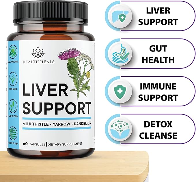 Liver Cleanse &amp Repair Formula - Herbal Liver Support Supplement with Milk Thistle Dandelion Root Turmeric Artichoke Extract for Liver Health - 180 Count