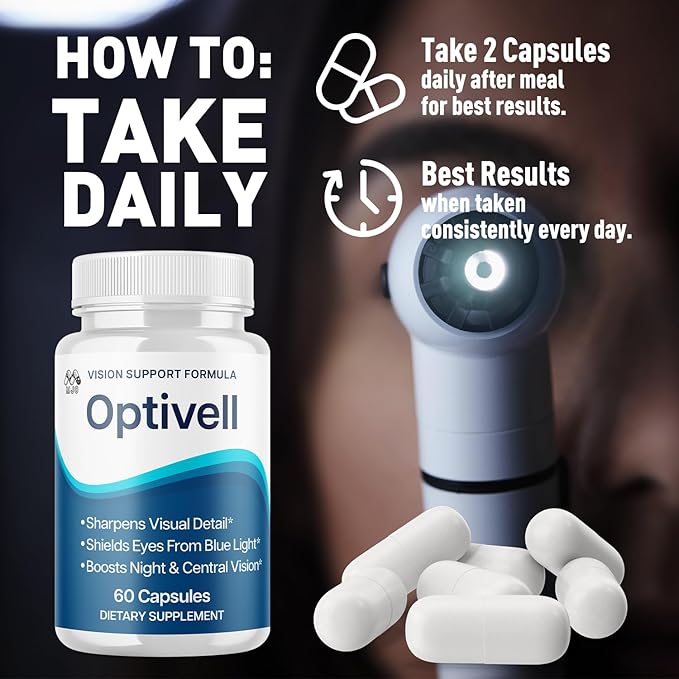 (2 Pack) Optivell Eye Capsules Official Optivell Eye Vitamin Pills with All Natural Ingredients Advanced Vision Formula Supplement Pills Supporting Ocular Health &amp Wellness Naturally (120 Capsul