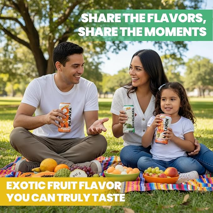 De Mi País Paradise Juice Pack with Mamey Cashew Papaya Guava Watermelon Soursop – Refreshing Canned Fruit Beverages Best Served Cold | 16.5 Fl Oz (Paradise) | 6-Pack