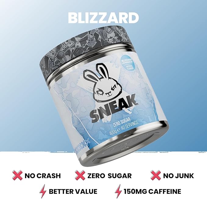 SNEAK Energy Drink Powder | Blizzard Lemonade | No Sugar. No Nasties. Just Natural Caffeine Focus-Boosting Nootropics | 40 Servings