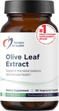 Designs for Health Olive Leaf Extract Capsules - 500mg Leaves Extract Supplement Standardized to 20% Oleuropein - Supports Microbial Balance + Immune Health Non-GMO + Vegetarian (90 Capsules)