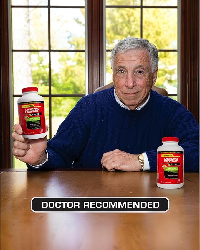 Urinozinc Plus - Prostate Supplement with Beta Sitosterol &amp Saw Palmetto – Reduce Frequent Urination Concerns &amp Support Your Prostate Health 180 Caplets