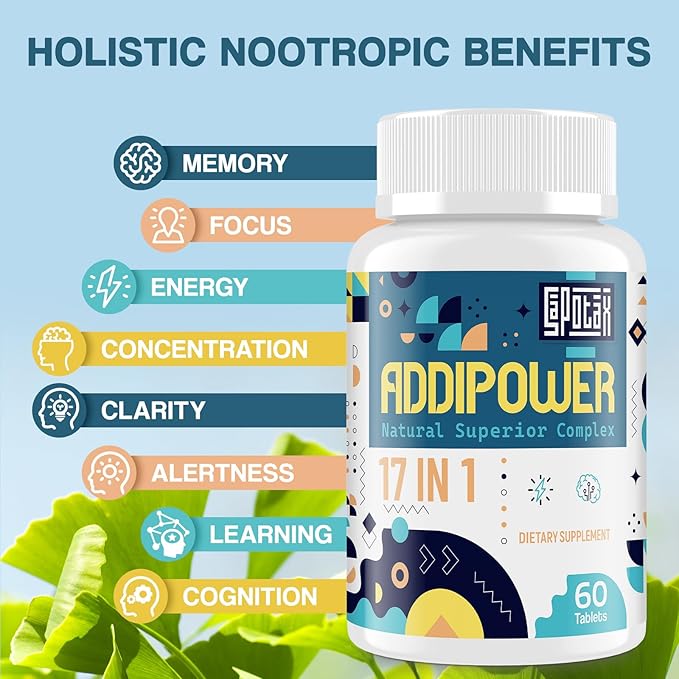 17-in-1 Brain Supplement for Memory and Focus | Nootropic Brain Supplement for Mental Clarity Concentration Alertness | Natural Nootropics with Herbal Extracts Vitamins &amp Amino Acids (60 Tablet