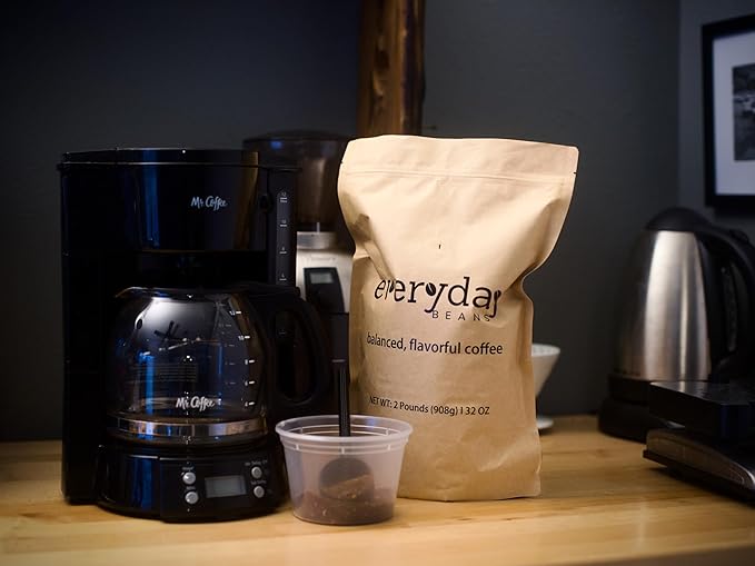 Dark Roast Ground Coffee by Everyday Beans – Smooth Balanced Flavor – 32 oz Bag