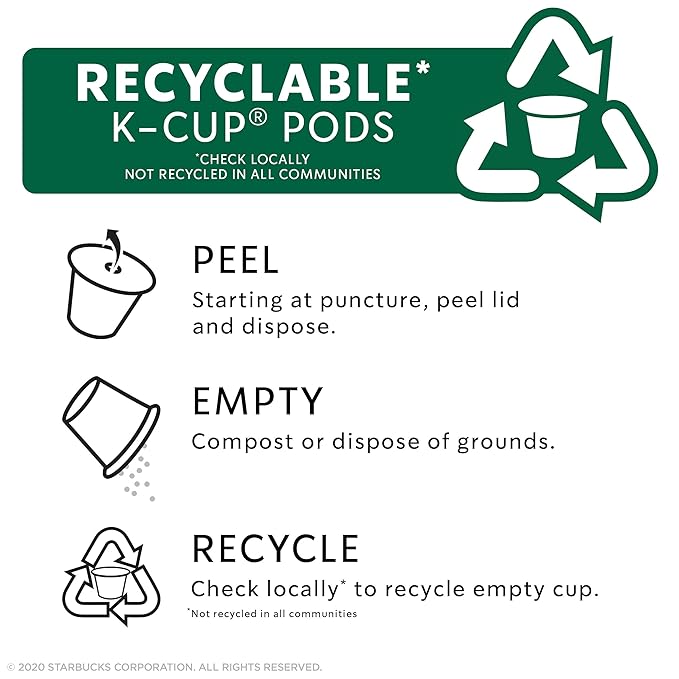 Starbucks Dark Roast K-Cup Coffee Pods with 2X Caffeine for Keurig Brewers 6 boxes (60 pods total)