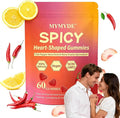 Spicy Square Gummy Heart-Shaped Intimacy Gummies with Muira Puama Chili Pepper Maca&amp Epimedium for Promote Hormone Balance Vegan Peach Flavor (60 Gummies)