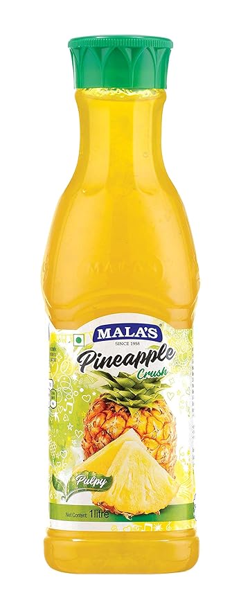 Mala's Pineapple Crush Pet Bottle -Made from Natural and Real Fruit Extracts Pet Bottle 1000 g