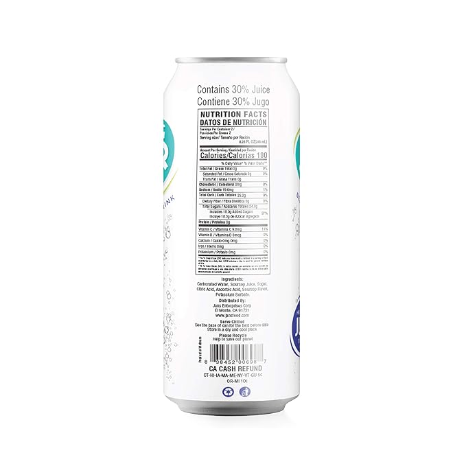 JANS Sparkling Soursop Soda Drink 16.9 oz (Pack of 12) Guanabana Soda Drink |100% Pure Soursop Graviola | NOT From Concentrate Refreshing Taste of the Tropics