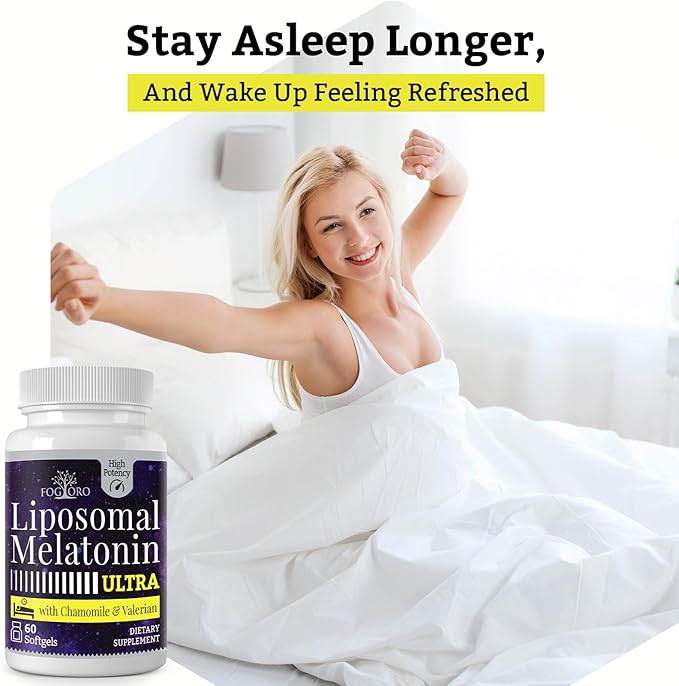 Fogoro Melatonin 60mg-Fall Asleep Faster Stay Asleep LongerHigh Dose 60 Count(pack of 2)