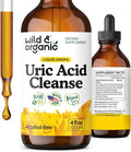 Wild &amp Organic Uric Acid Cleanse Liquid Drops - Tart Cherry Turmeric Celery Chanca Piedra Dandelion Root Extract Complex - Uric Acid Supplement - Vegan Sugar &amp Alcohol-Free Tincture - 4 f