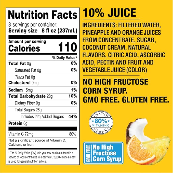 Langers Island Blend Juice Cocktail Pineapple Orange Coconut 64 Fl Oz (Pack of 8)