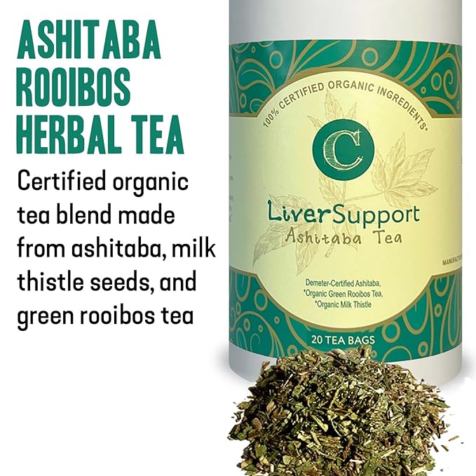 Dr. Cowan’s Garden Organic Ashitaba Herbal Tea 20 Tea Bags - Liver Detox Rooibos Tea Bags with Milk Thistle Calming Liver Support &amp Cleanse for Health and Well-Being Ashitaba Herbs Grown in the