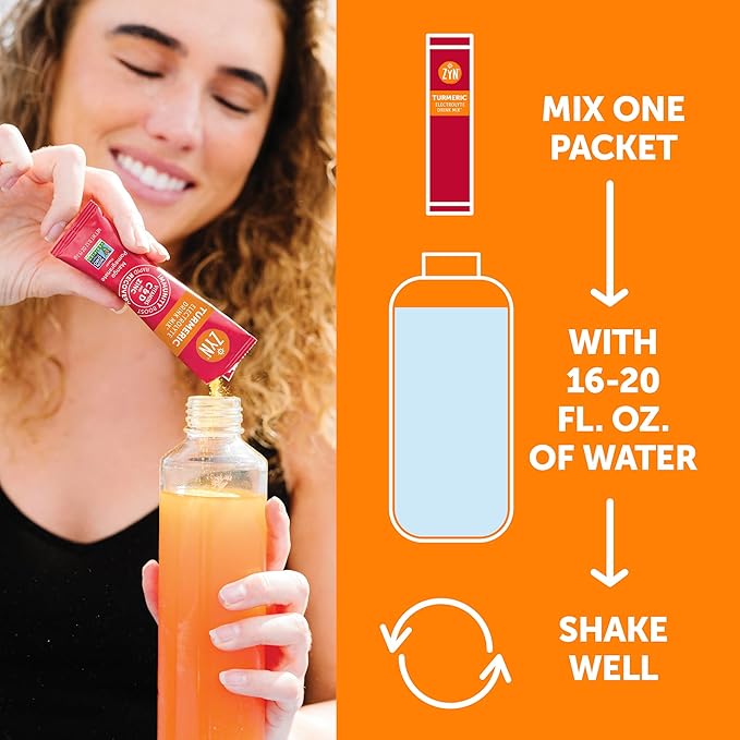 ZYN Electrolyte Drink Mix Hydration Packets Mango Pomegranate Electrolytes Powder Pack of 32